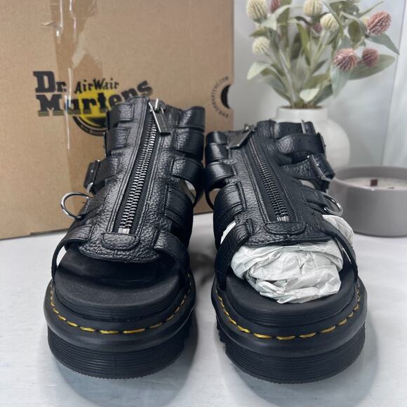 Dr Martens Olson Milled Nappa Platform Zip Up Gladiator Sandals Black Women's 9 - Picture 3 of 12